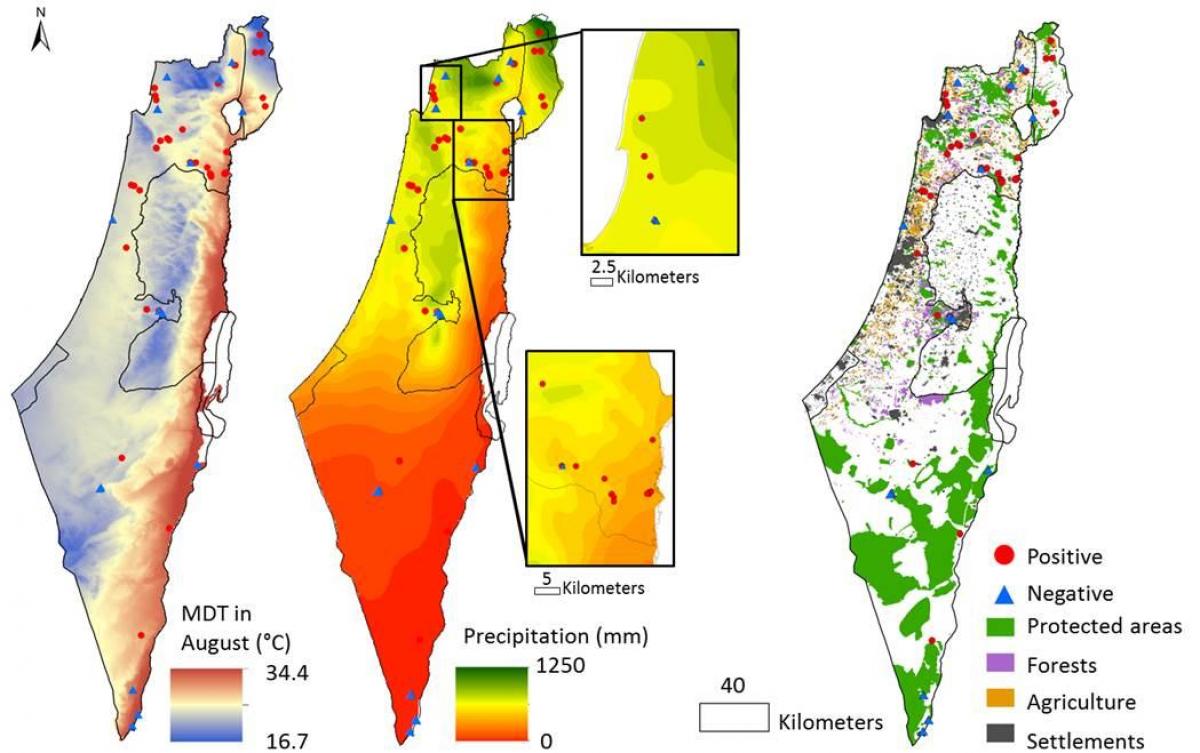 kart over israel klima