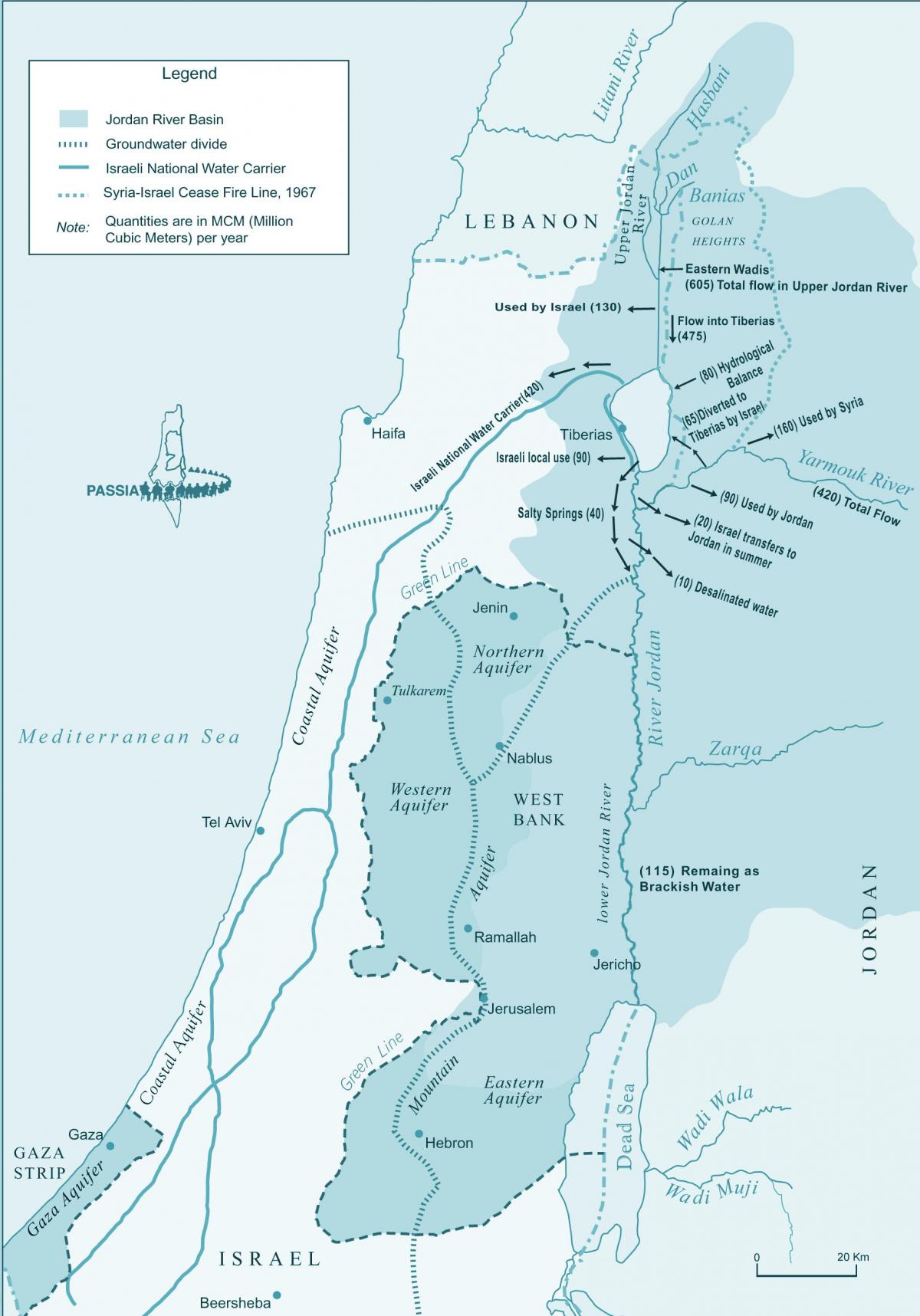 kart over israel river