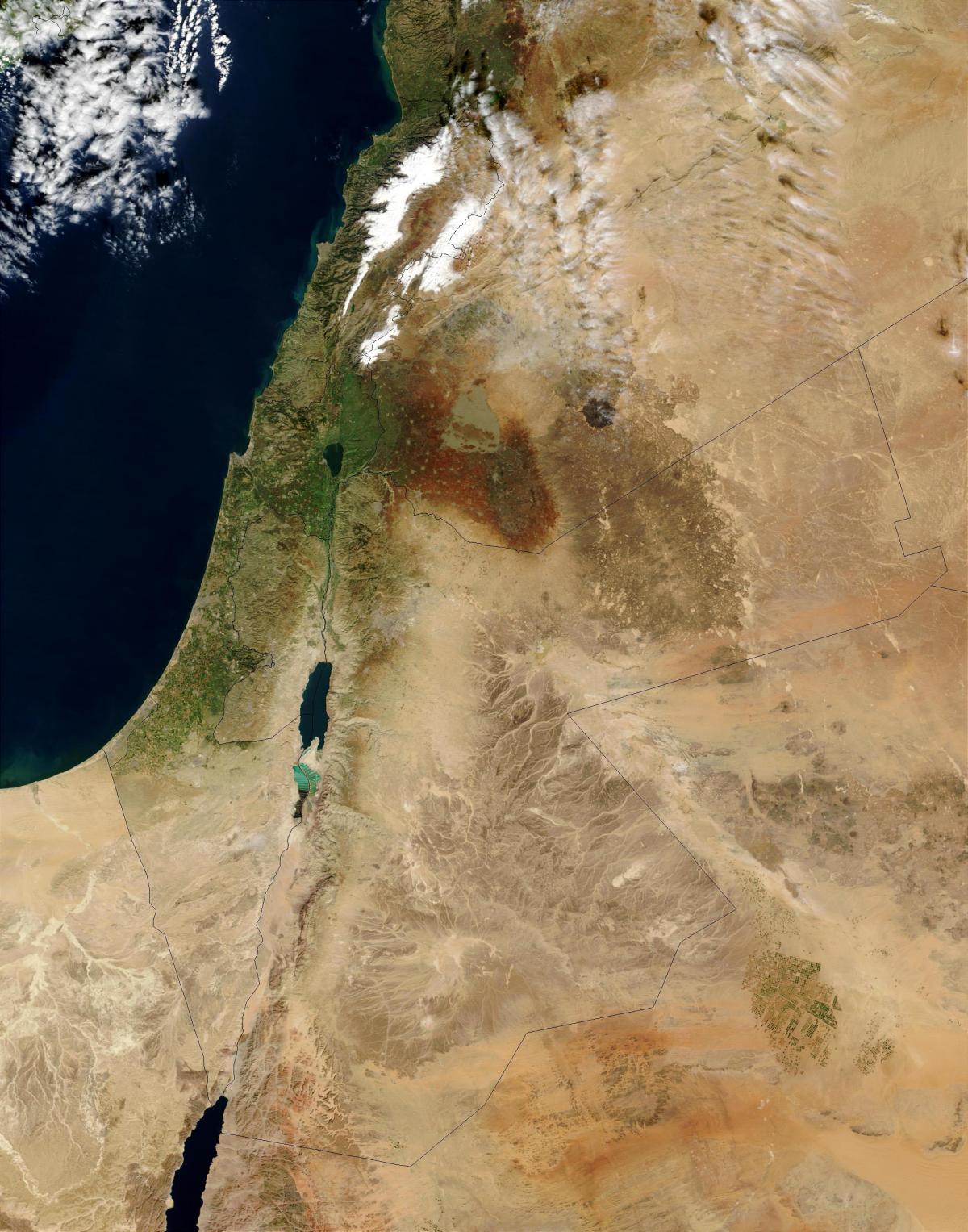 kart over israel satellitt 