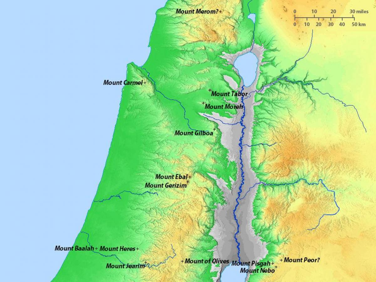 kart over israels fjell