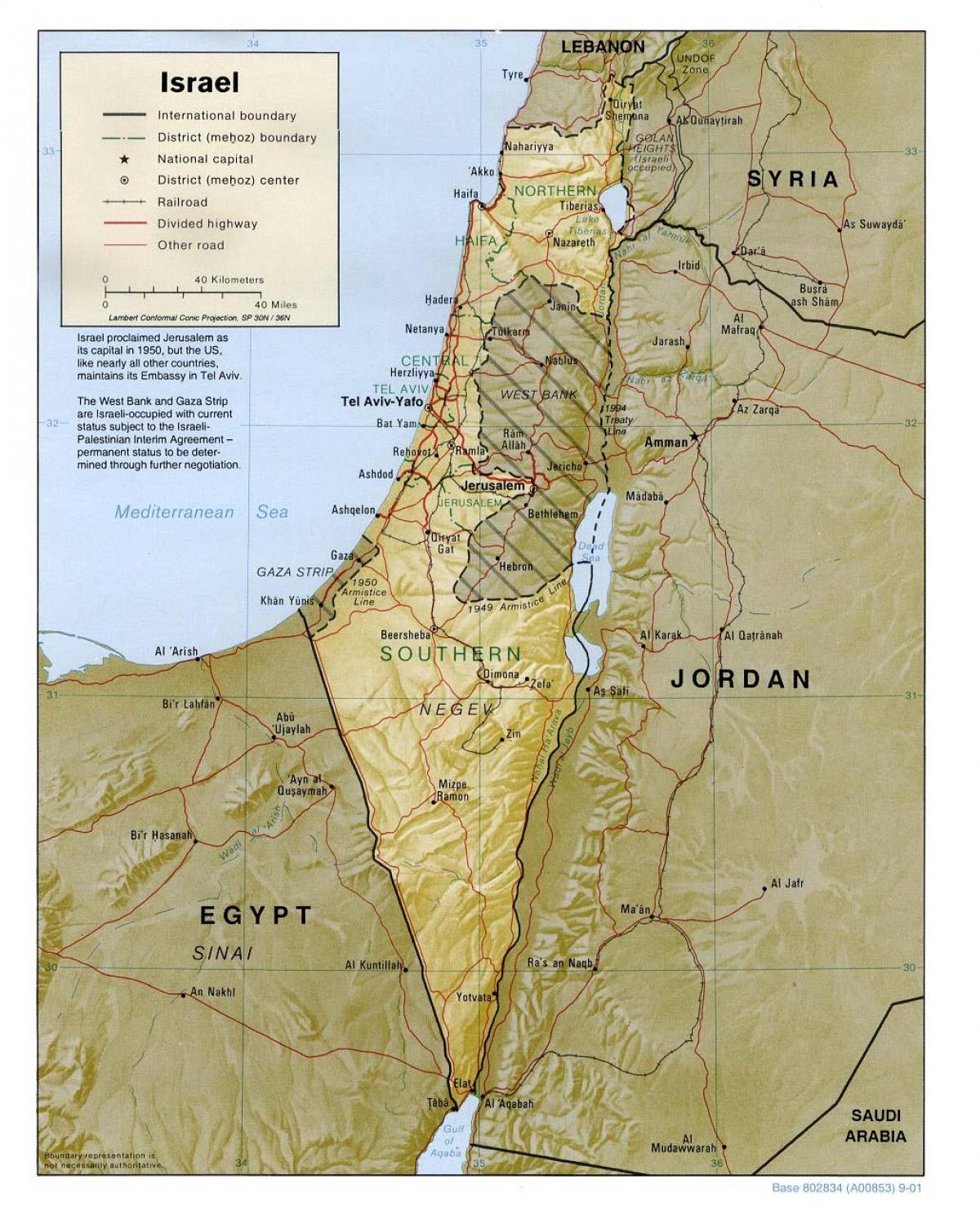 kart over israels geografi 