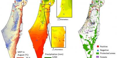 Kart over israel klima